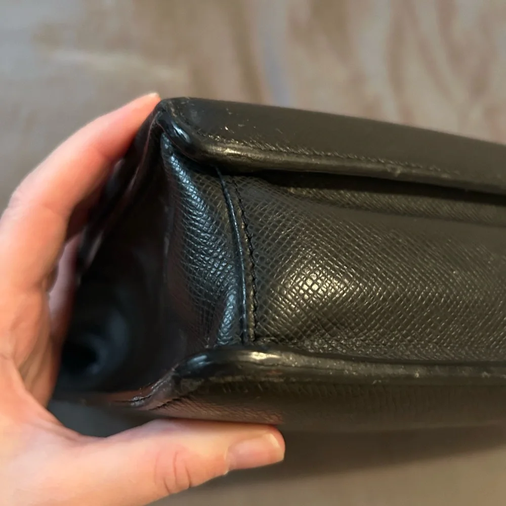 Louis Vuitton Taiga Leather Briefcase with Silver Clasp
